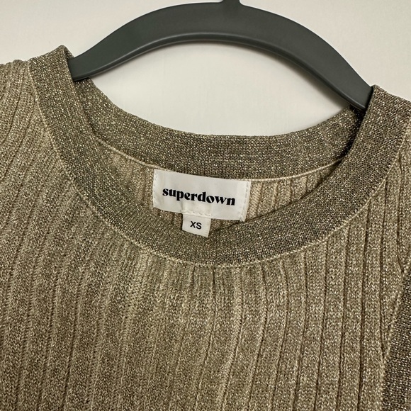 Superdown - Sonya Rib Sweater Tank in Gold - Picture 4 of 8